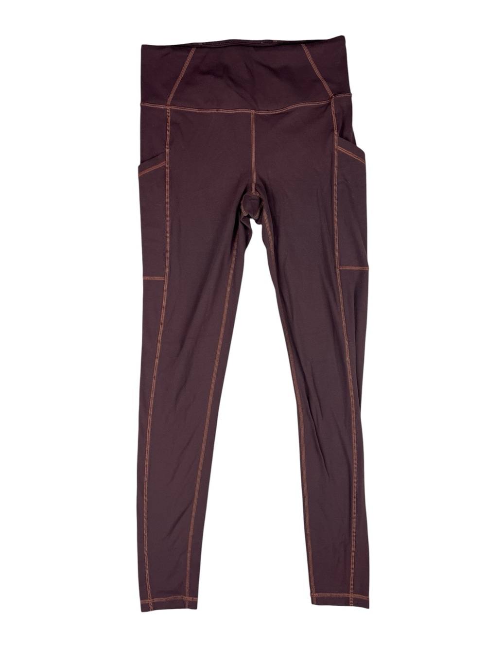 Prana Electa Leggings Womens Small Brown Orange High Waist Functional Pockets - Picture 2 of 12